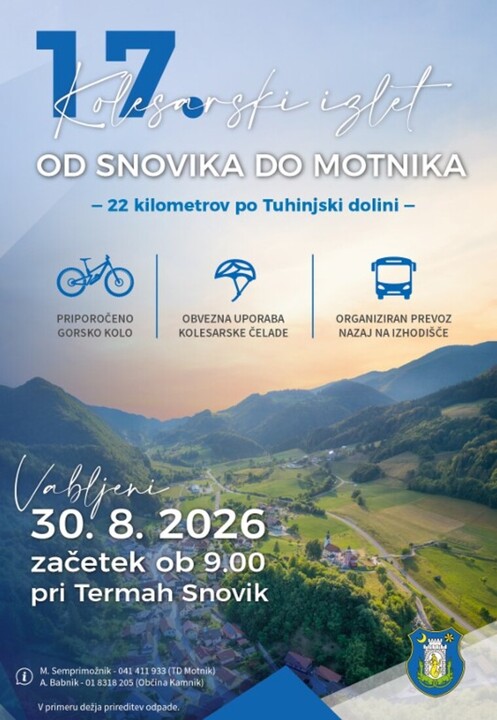 17. kolesarski izlet od Snovika do Motnika