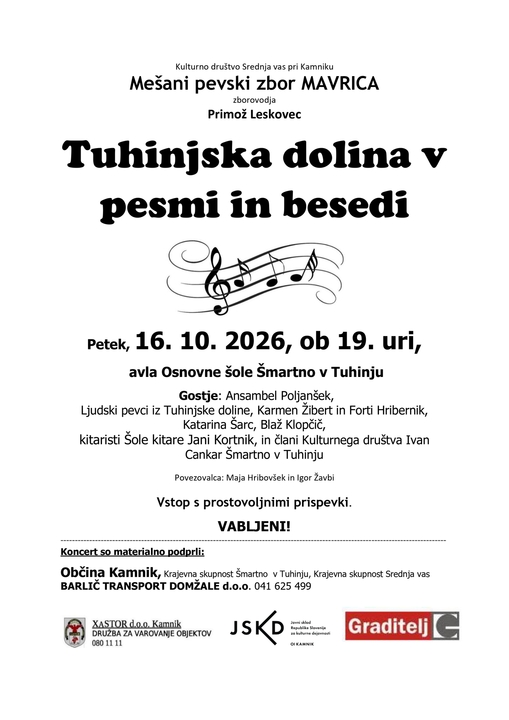 Tuhinjska dolina v pesmi in besedi
